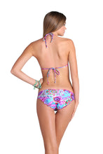 SOL BRILLANTE - Molded Push Up Bandeau Halter Top & Full Ruched Back Bottom • Multicolor