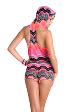 PINK CHAMPAGNE - Crochet Hoodie Romper • Multicolor