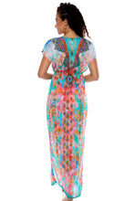 BOHO CHIC - Cap Sleeve Long Caftan • Multicolor