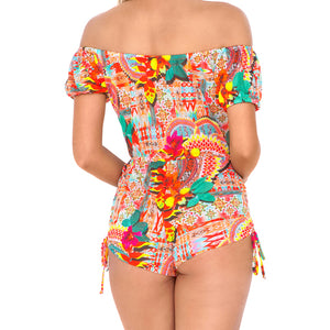 CHASING WATERFALLS - Off The Shoulder High Waist Romper