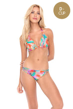 LIBERTAD TORNASOL - Triangle Halter Top & Criss Cross Sides Full Bottom • Multicolor