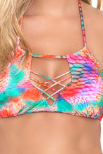 LIBERTAD TORNASOL - Crossed Multi Strings Halter Top & Hot Buns Bottom • Multicolor