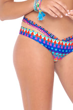 TRIBAL BEACH - Molded Push Up Bandeau Halter Top & Sandy Buns Moderate Coverage Bottom • Multicolor