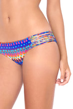 TRIBAL BEACH - Criss Cross Back Bra Top & Multi Strings Full Bottom • Multicolor