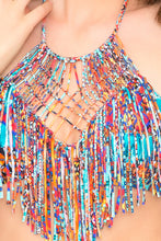 WILD & FREE - Weave Fringed Halter Top & Full Bottom • Multicolor