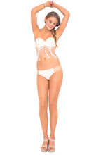 BUENA ONDA - Fringe Underwire Push Up Bandeau Top & Braided Side Full Bottom • White