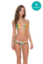 SOL MULTICOLOR - Cross Over Halter Top & Cut Out Reversible Cheeky Bottom • Multicolor