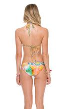 SOL MULTICOLOR - Molded Push Up Bandeau Halter Top & Full Ruched Back Bottom • Multicolor