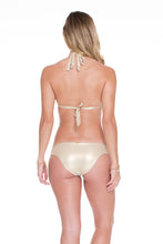 DESERT BABE - Triangle Halter Top & Tab Sides Full Bottom • White