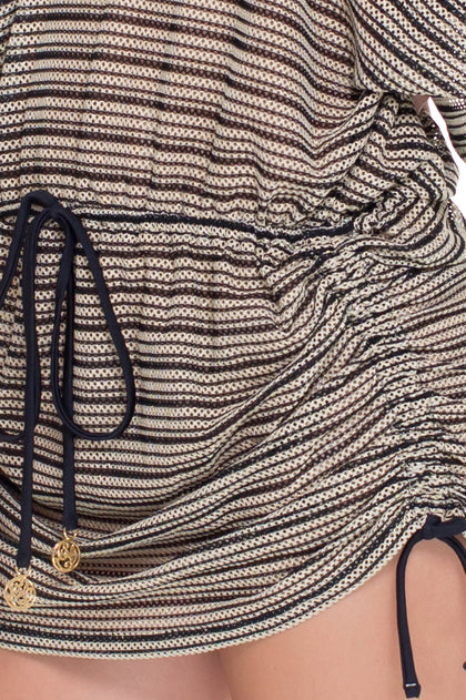 DESERT BABE - Cabana V Neck Dress • Black