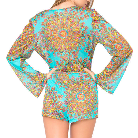 SUEÑOS ESTRELLADOS - Wrap Front Long Sleeve Romper