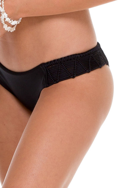 HEART OF A HIPPIE - Weave Fringed Underwire Top & Weave Moderate Bottom • Black