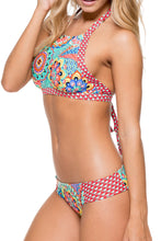 MARIPOSITA CARIBEÑA - Born Free Engineered Reversible Hight Neck Top & Tab Sides Full Bottom • Multicolor