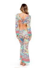 MARIPOSITA CARIBEÑA - Bell Sleeve Crop Top & Boho Pant • Multicolor