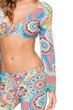 MARIPOSITA CARIBEÑA - Bell Sleeve Crop Top & Boho Pant • Multicolor