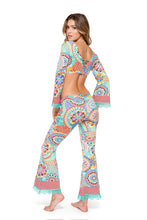 MARIPOSITA CARIBEÑA - Bell Sleeve Crop Top & Boho Pant • Multicolor