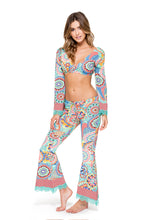 MARIPOSITA CARIBEÑA - Bell Sleeve Crop Top & Boho Pant • Multicolor