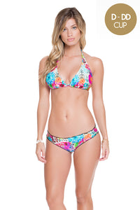 PARAISO - Triangle Halter Top & Full Ruched Back Bottom • Multicolor