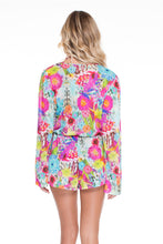 PARAISO - Wrap Front Long Sleeve Romper • Multicolor