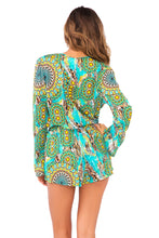 MOON PRINCESS - Wrap Front Long Sleeve Romper • Multicolor