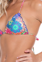 SUNBURST - Wavy Triangle Top & Wavy Ruched Back Brazilian Tie Side Bottom • Multicolor
