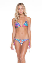 SUNBURST - Wavy Triangle Top & Wavy Ruched Back Brazilian Tie Side Bottom • Multicolor