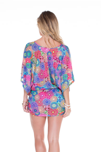 SUNBURST - Cabana V Neck Dress • Multicolor