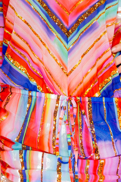 BELLAMAR - Cabana V Neck Dress • Multicolor