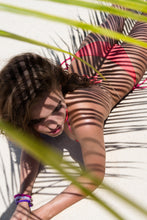 SUNSET ANGEL - Triangle Top & Wavy Ruched Back Brazilian Tie Side Bottom • Multicolor