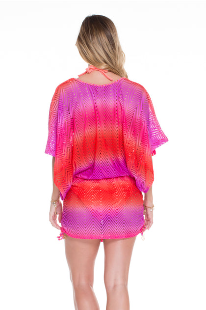 SUNSET ANGEL - Cabana V Neck Dress • Multicolor