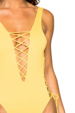 COSTA DEL SOL - Open Side One Piece Bodysuit • Banana