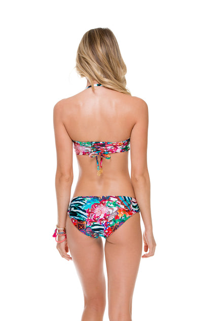 LIKE A FLAME - Underwire Bustier Top & Side Tab Reversible Full Bottom • Multicolor