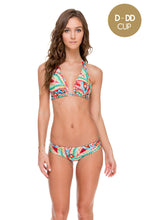 WILD HEART - Triangle Halter Top & Tab Sides Full Bottom • Multicolor