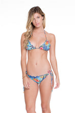 INKED BABE - Wavy Triangle Top & Wavy Ruched Back Brazilian Tie Side Bottom • Multicolor
