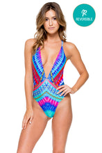 STAR GIRL - Deep V Crossed Back One Piece • Multicolor