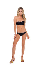 ATREVIDA - Multicolor Crochet Underwire Bandeau Top & Multicolor Crochet Full Bottom • Black