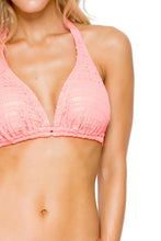 TAKE ME TO PARADISE - Triangle Halter Top & Tab Sides Full Bottom • Coral