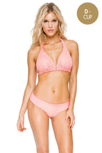 TAKE ME TO PARADISE - Triangle Halter Top & Tab Sides Full Bottom • Coral