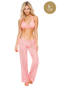 TAKE ME TO PARADISE - Triangle Halter Top & Beach Pant • Coral