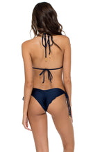 EL MALECON - Triangle Top & Wavy Ruched Back Brazilian Tie Side Bottom • Marino