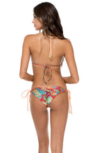 LA BELLA DE CUBA - Triangle Top & Wavy Ruched Back Brazilian Tie Side Bottom • Multicolor