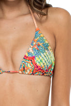 LA BELLA DE CUBA - Triangle Top & Wavy Ruched Back Brazilian Tie Side Bottom • Multicolor