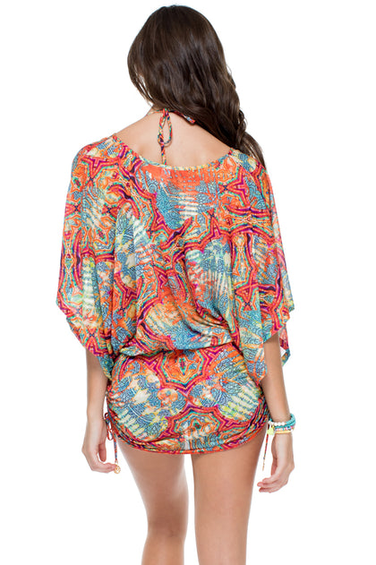 LA BELLA DE CUBA - Cabana V Neck Dress • Multicolor