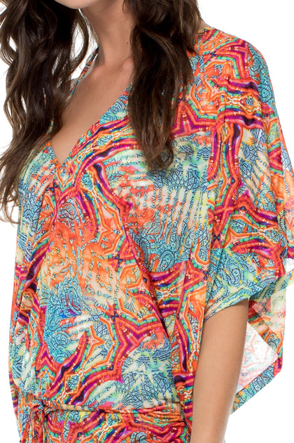 LA BELLA DE CUBA - Cabana V Neck Dress • Multicolor