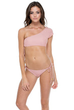 MAMBO - Sonia One Shoulder Top & Wavy Ruched Back Brazilian Tie Side Bottom • Rosa