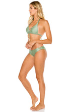 MAMBO - Triangle Halter Top & Full Bottom • Spanish Moss