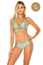 MAMBO - Triangle Halter Top & Full Bottom • Spanish Moss