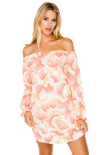 COSTA DE LUZ - Cuff Bell Sleeve Dress • Multicolor