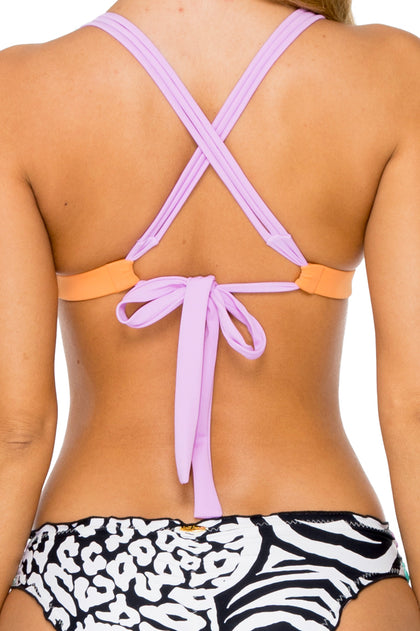 CAYO SETIA - Molded Push Up Bandeau Halter Top & Seamless Full Ruched Back Bottom • Multicolor