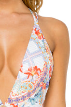 MERENGUITO - Deep V Crossed Back One Piece • Multicolor